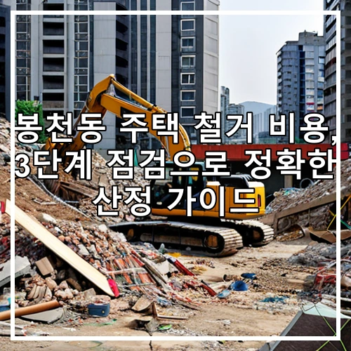 봉천동 주택 철거 비용, 3단계 점검으로 정확한 산정 가이드