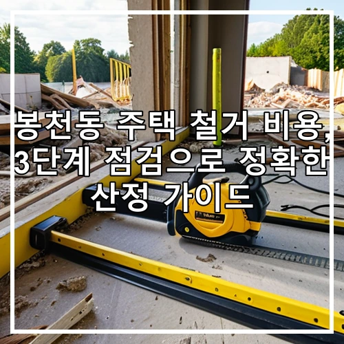 봉천동 주택 철거 비용, 3단계 점검으로 정확한 산정 가이드