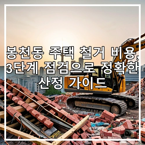 봉천동 주택 철거 비용, 3단계 점검으로 정확한 산정 가이드