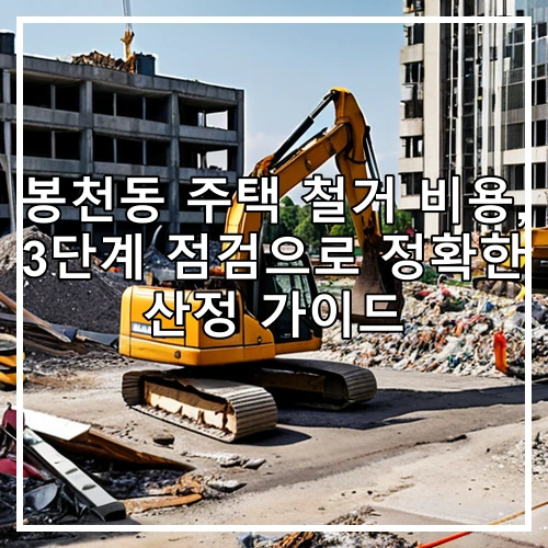 봉천동 주택 철거 비용, 3단계 점검으로 정확한 산정 가이드
