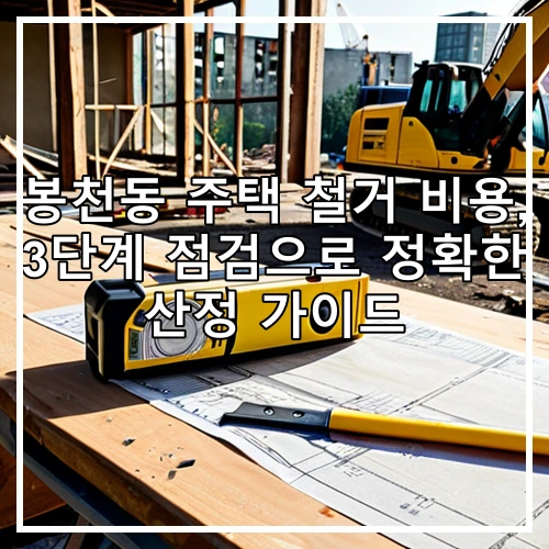 봉천동 주택 철거 비용, 3단계 점검으로 정확한 산정 가이드