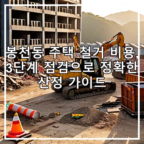 봉천동 주택 철거 비용, 3단계 점검으로 정확한 산정 가이드