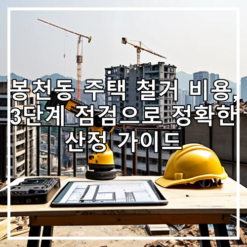 봉천동 주택 철거 비용, 3단계 점검으로 정확한 산정 가이드