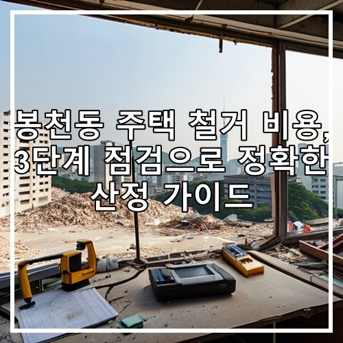 봉천동 주택 철거 비용, 3단계 점검으로 정확한 산정 가이드