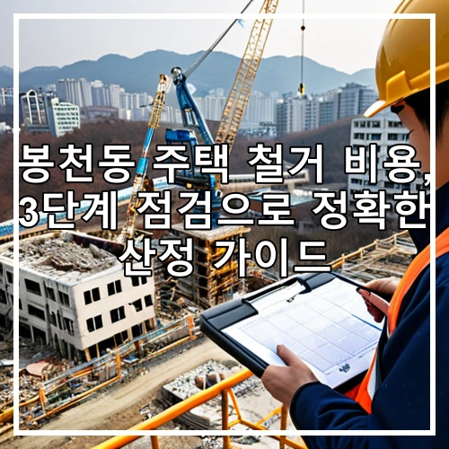 봉천동 주택 철거 비용, 3단계 점검으로 정확한 산정 가이드