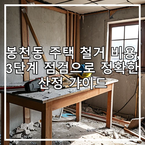 봉천동 주택 철거 비용, 3단계 점검으로 정확한 산정 가이드