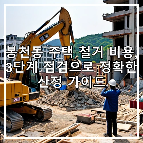 봉천동 주택 철거 비용, 3단계 점검으로 정확한 산정 가이드