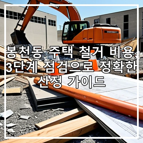 봉천동 주택 철거 비용, 3단계 점검으로 정확한 산정 가이드