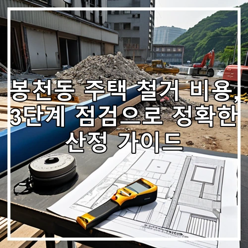 봉천동 주택 철거 비용, 3단계 점검으로 정확한 산정 가이드