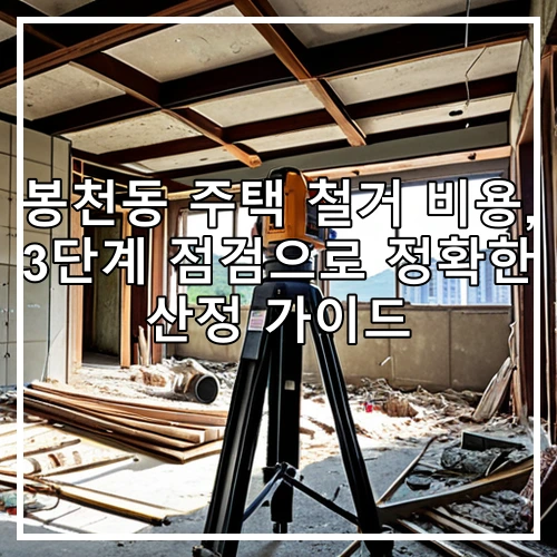 봉천동 주택 철거 비용, 3단계 점검으로 정확한 산정 가이드