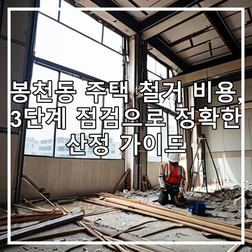 봉천동 주택 철거 비용, 3단계 점검으로 정확한 산정 가이드