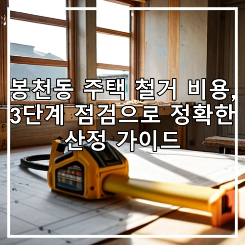 봉천동 주택 철거 비용, 3단계 점검으로 정확한 산정 가이드