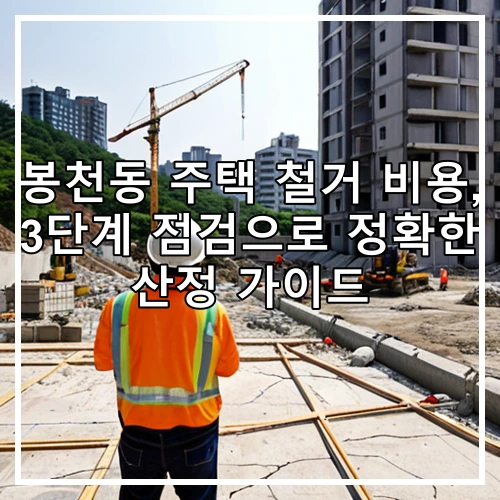 봉천동 주택 철거 비용, 3단계 점검으로 정확한 산정 가이드