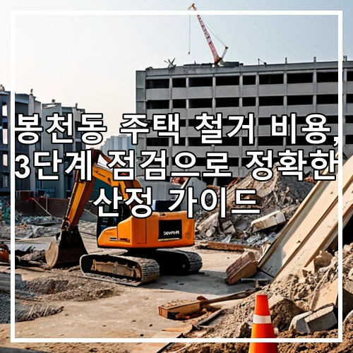 봉천동 주택 철거 비용, 3단계 점검으로 정확한 산정 가이드