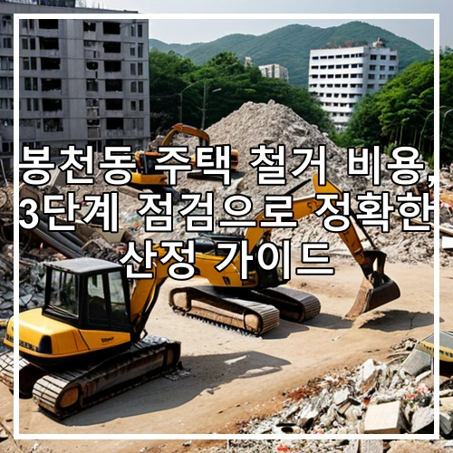 봉천동 주택 철거 비용, 3단계 점검으로 정확한 산정 가이드