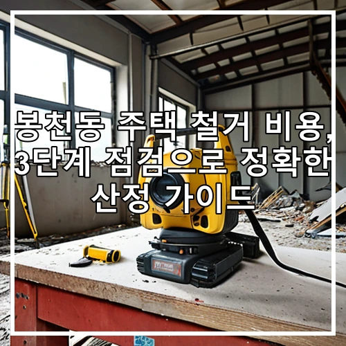 봉천동 주택 철거 비용, 3단계 점검으로 정확한 산정 가이드