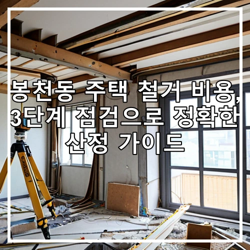 봉천동 주택 철거 비용, 3단계 점검으로 정확한 산정 가이드