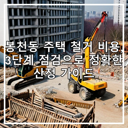 봉천동 주택 철거 비용, 3단계 점검으로 정확한 산정 가이드