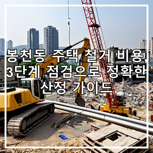 봉천동 주택 철거 비용, 3단계 점검으로 정확한 산정 가이드