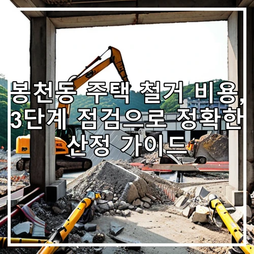 봉천동 주택 철거 비용, 3단계 점검으로 정확한 산정 가이드