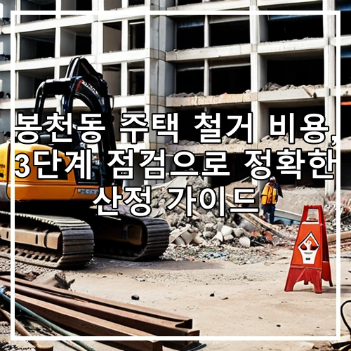 봉천동 주택 철거 비용, 3단계 점검으로 정확한 산정 가이드