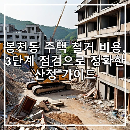 봉천동 주택 철거 비용, 3단계 점검으로 정확한 산정 가이드