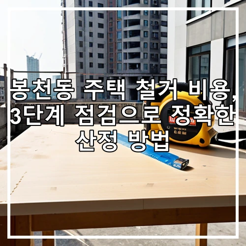 봉천동 주택 철거 비용, 3단계 점검으로 정확한 산정 방법