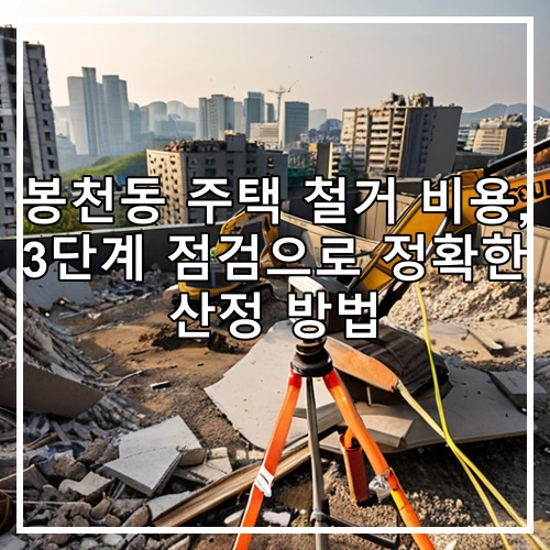 봉천동 주택 철거 비용, 3단계 점검으로 정확한 산정 방법