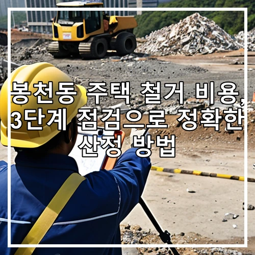 봉천동 주택 철거 비용, 3단계 점검으로 정확한 산정 방법