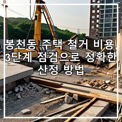 봉천동 주택 철거 비용, 3단계 점검으로 정확한 산정 방법