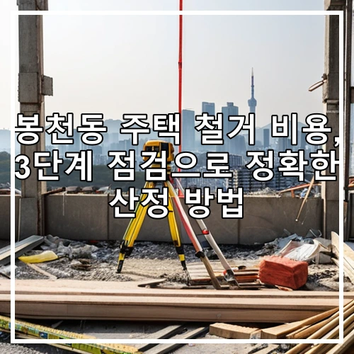 봉천동 주택 철거 비용, 3단계 점검으로 정확한 산정 방법