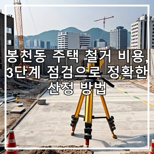 봉천동 주택 철거 비용, 3단계 점검으로 정확한 산정 방법