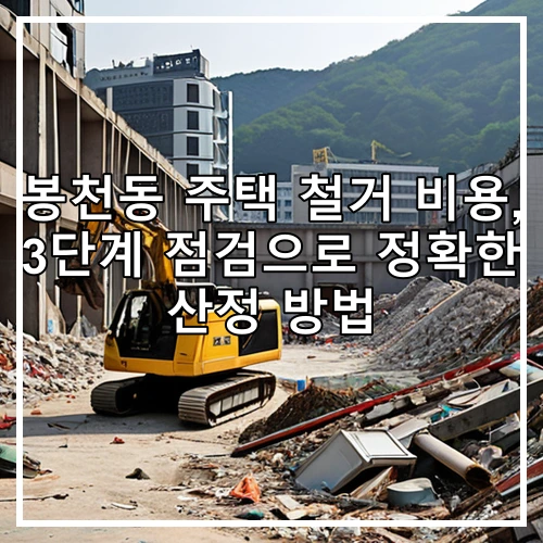봉천동 주택 철거 비용, 3단계 점검으로 정확한 산정 방법