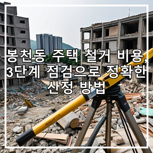 봉천동 주택 철거 비용, 3단계 점검으로 정확한 산정 방법