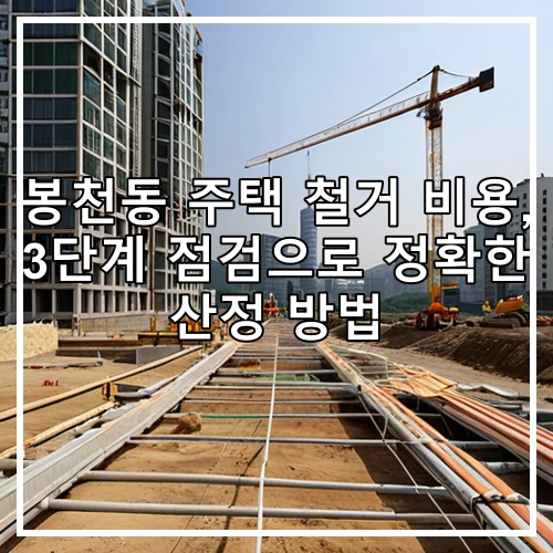봉천동 주택 철거 비용, 3단계 점검으로 정확한 산정 방법