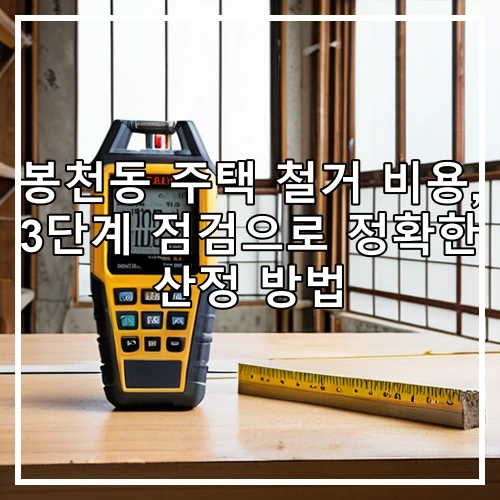 봉천동 주택 철거 비용, 3단계 점검으로 정확한 산정 방법