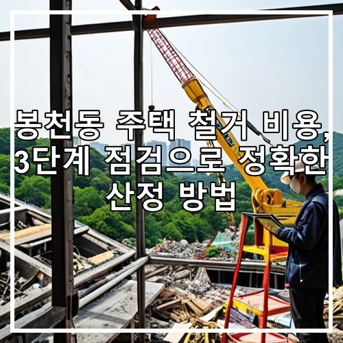 봉천동 주택 철거 비용, 3단계 점검으로 정확한 산정 방법