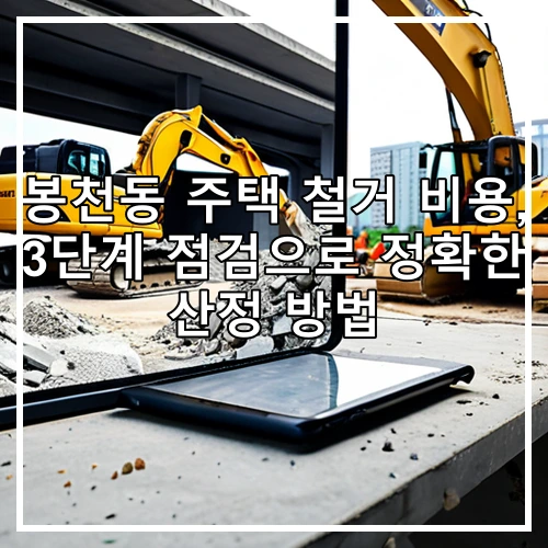 봉천동 주택 철거 비용, 3단계 점검으로 정확한 산정 방법