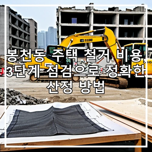 봉천동 주택 철거 비용, 3단계 점검으로 정확한 산정 방법