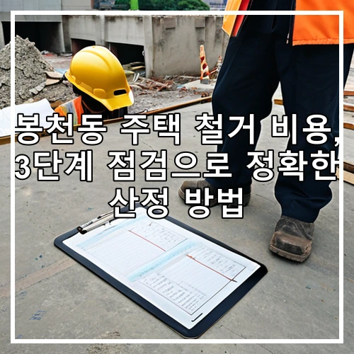 봉천동 주택 철거 비용, 3단계 점검으로 정확한 산정 방법