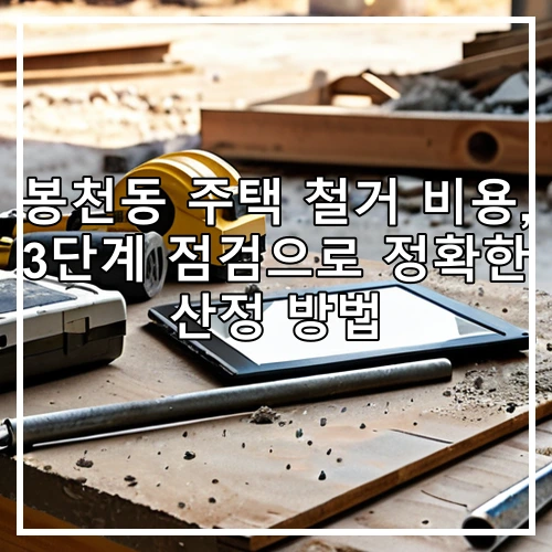 봉천동 주택 철거 비용, 3단계 점검으로 정확한 산정 방법