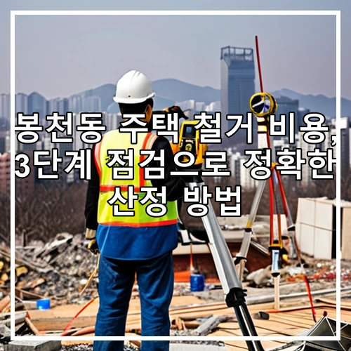 봉천동 주택 철거 비용, 3단계 점검으로 정확한 산정 방법