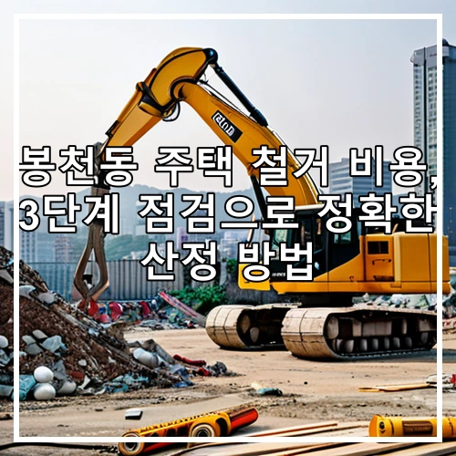 봉천동 주택 철거 비용, 3단계 점검으로 정확한 산정 방법