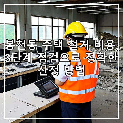 봉천동 주택 철거 비용, 3단계 점검으로 정확한 산정 방법