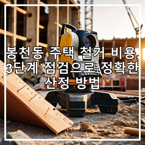 봉천동 주택 철거 비용, 3단계 점검으로 정확한 산정 방법