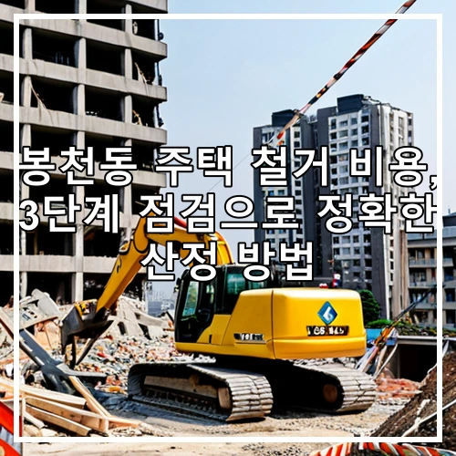 봉천동 주택 철거 비용, 3단계 점검으로 정확한 산정 방법