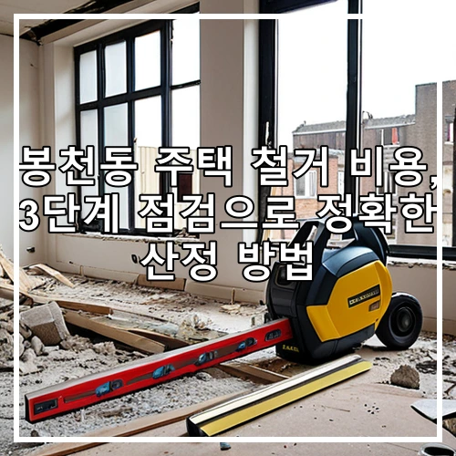 봉천동 주택 철거 비용, 3단계 점검으로 정확한 산정 방법