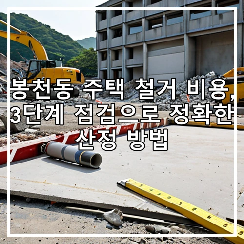 봉천동 주택 철거 비용, 3단계 점검으로 정확한 산정 방법