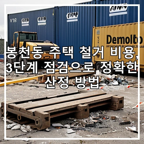 봉천동 주택 철거 비용, 3단계 점검으로 정확한 산정 방법