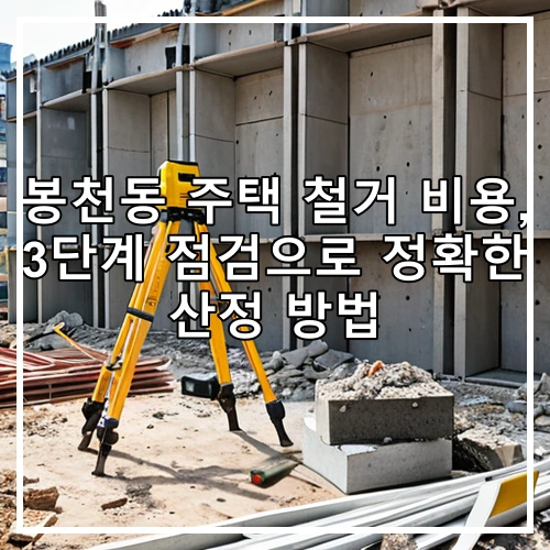 봉천동 주택 철거 비용, 3단계 점검으로 정확한 산정 방법